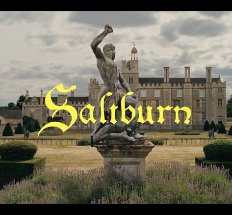 Saltburn Title Card, Saltburn Cinematography, Burnt Movie Poster, Saltburn Summer, Saltburn Aesthetic, Burn Aesthetic, Salt Burn, Burnt Movie, Film Title Cards