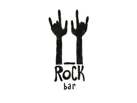 Rock bar art logo bar rock bottle hands Rock Bar Design, Rock Band Logo Design, Rock Logo Design, Climbing Logo, Band Logo Design, Rock Logo, Rock Band Logos, Rock & Roll, Festival Logo