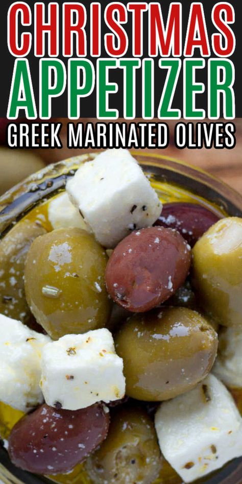 Olives And Feta Appetizer, Marinated Cheese Appetizer By 12 Tomatoes, Olives And Cheese Appetizer, Olives And Feta Cheese, Feta And Olives Recipe, Marinated Olives Appetizer, Olive And Cheese Appetizer, Cheese And Olive Tray Ideas, Greek Appetizer Recipes