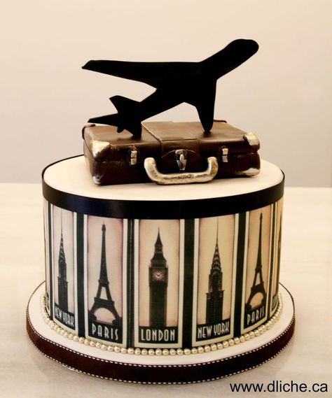 Cake Travel, Airplane Birthday Cakes, Cupcakes Birthday, Travel Cake, Birthday Cakes For Her, Birthday Travel, Gateaux Cake, Birthday Cakes For Men, Travel Theme