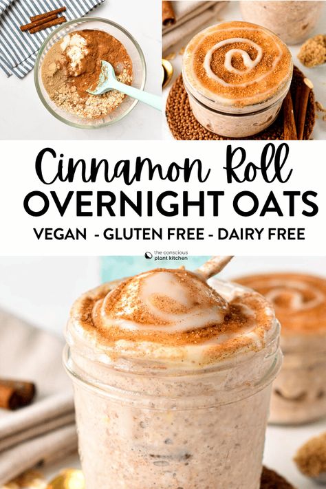 Overnight Oats With Jam, Overnight Instant Oats, Cinnamon Roll Overnight Oats, Gluten Free Overnight Oats, Rolled Oats Recipe, Oats With Milk, Oats With Yogurt, Overnight Oats Recipe Easy, Oats Recipes Breakfast