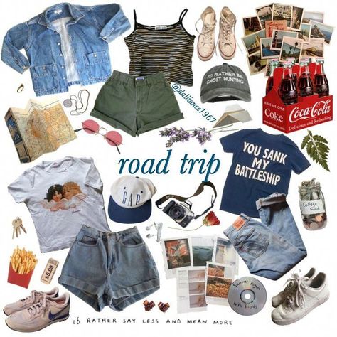 outfit road, trip Niche Moodboard Aesthetic, Trip Collage, Road Trip Outfit, Niche Memes, Mood Clothes, Trip Outfits, Outfit Collage, Mood Board Fashion, Mode Inspiration