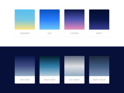 Weather Gradients Snow Night, Night Rain, Web Ui Design, Gradient Design, Ui Design Inspiration, Responsive Design, Day For Night, Data Visualization, Day And Night