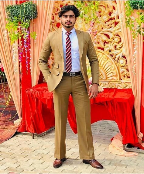 Coat Pent Men Suits With Turban, Designer Suits Men, Pent Coat Men Suits For Wedding, Coat Pent Men Suits, Party Wear Suits, Men Suits Wedding, Khaki Suit, Prom Suits For Men, Stylish Mens Suits