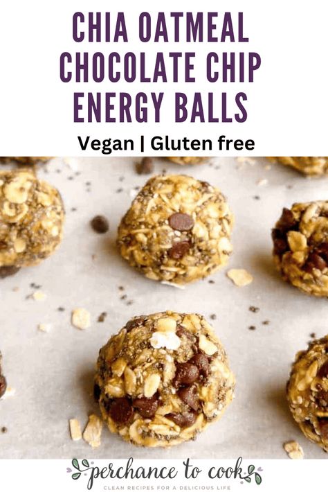 Chia Oatmeal Chocolate Chip Energy Balls Energy Balls Chocolate Chip, Chia Energy Balls, Protein Energy Balls Healthy Chia Seeds, Oatmeal Chocolate Chip Energy Balls, Chocolate Chip Energy Balls, Oatmeal Peanut Butter Protein Balls Chia Seeds, Chia Oatmeal, Oatmeal Energy Balls, No Bake Energy Balls