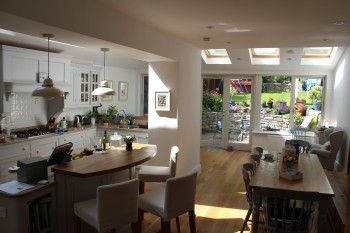 extension on 1930s semi - Google Search Kitchen Dining Living Layout, Open Plan Kitchen Dining Living Layout, Small Victorian Terrace Interior, 1930s House Extension, Living Layout, Victorian Terrace Interior, 1930s Semi, Kitchen Diner Extension, House Extension Plans