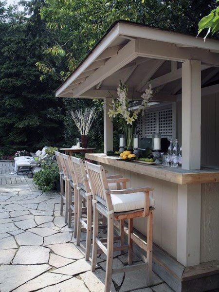 Top 50 Best Backyard Outdoor Bar Ideas - Cool Watering Holes Design Per Patio, Ideas Terraza, Terrasse Design, Diy Outdoor Bar, Outside Bars, Bar Exterior, Outdoor Kitchen Bars, Outdoor Patio Bar, Backyard Bar