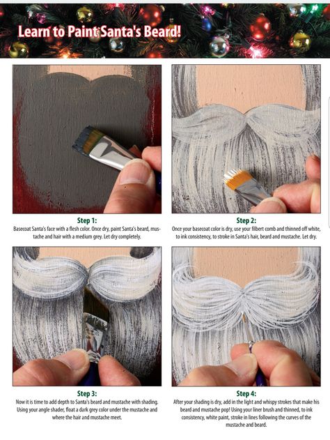 Learn to Paint Santa's beard! Gnome Paint, Santa Paintings, Christmas Canvas Art, Santa Beard, Tole Painting Patterns, Christmas Paintings On Canvas, Dresses For Wedding Guest, Holiday Painting, Dresses Aesthetic