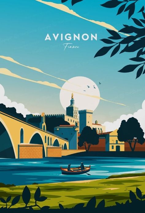 Avignon France, Dream Vacations Destinations, Fabric Wall Art, Travel Wall Art, Avignon, Travel Memories, Vintage Travel Posters, Nature Travel, Vintage Travel