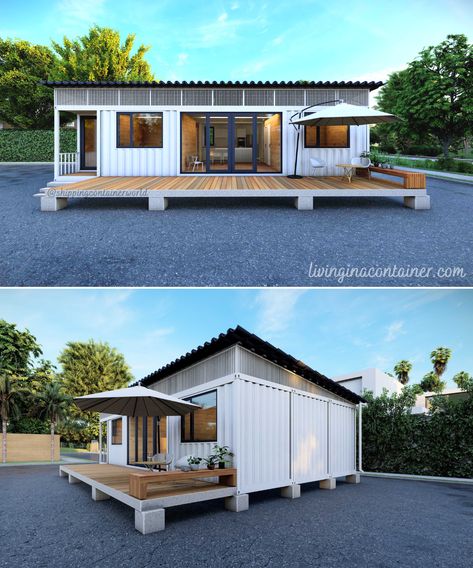 Convenient Container House Model Designed with 3 Shipping Containers - Living in a Container Shipping Container Home Designs, Container Cabin, Shipping Container House Plans, Shipping Container Home, A Small House, Building A Container Home, Container Architecture, Container House Plans, Casa Container