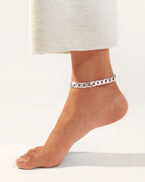 Anklets | JENNY BIRD Jenny Bird, Chain Extenders, Chain Links, Virtual Fashion, Polish Silver, Chain Anklet, Ankle Bones, Natural Curves, Silver Spring