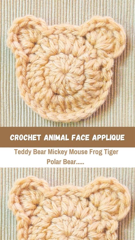 Raji's Craft Hobby: Basic Crochet Animal Face Applique One Pattern for All