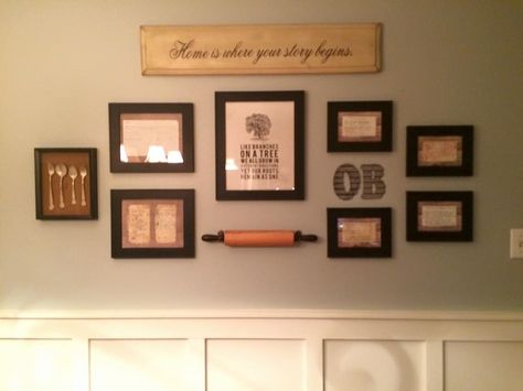 Great idea: frame old recipes & hang family heirloom rolling pins & silverware. Kitchen Frames, Framed Recipes, Frames Ideas, Fun Room, Rolling Pins, Family Family, Kitchen Redo, Old Recipes, Fun Family