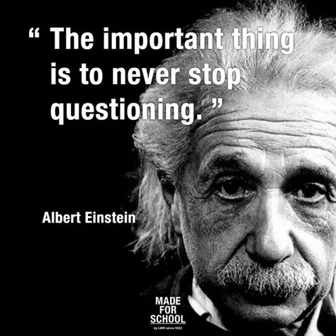 The importance of questioning | Class Teaching Critical Thinking Quotes, Cynical Quotes, Science Quotes, German Quotes, Albert Einstein Quotes, Einstein Quotes, Thinking Quotes, E Mc2, Wonder Quotes