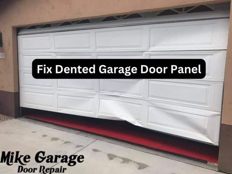 Fix Dented Garage Door, Magnetic Garage Door Panels, Garage Door Panel Replacement, Metal Garage Doors, Garage Door Panels, Garage Door Replacement, Oak House, Steel Garage Doors, Garage Door Insulation