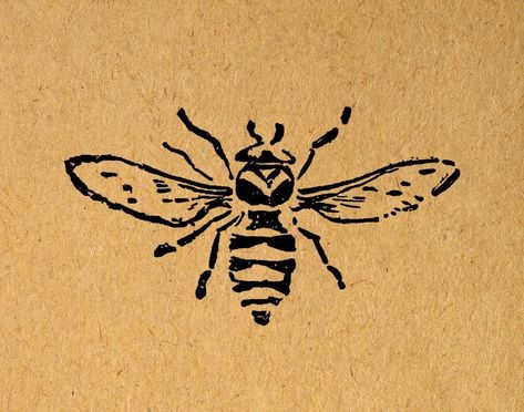 Vintage Bee Illustration, Bee Artwork, Vintage Script, Bee Wall Art, Bee Illustration, Bee Wall, Geniale Tattoos, Vintage Bee, Antique Artwork