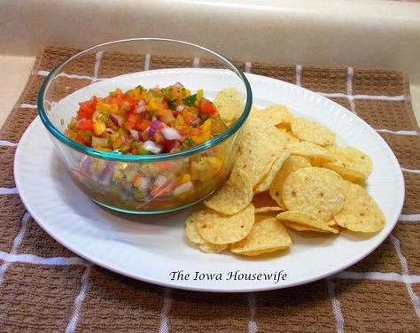 The Iowa Housewife: Fresh Rhubarb Salsa Rhubarb Salsa Recipe, Rhubarb Salsa, Saturday Thoughts, Fresh Rhubarb, Salsa Ingredients, Rhubarb Recipes, Fresh Salsa, Pepper Seeds, Crushed Red Pepper Flakes