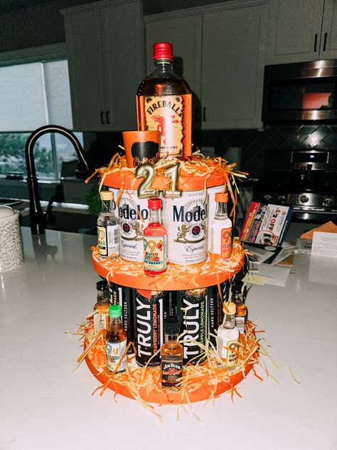 Alcohol Shooters, 21st Birthday Cake Alcohol, Orange Alcohol, 21st Birthday Boy, Alcohol Cake, 21st Birthday Cakes, Beer Cake, Beer Drinking, Hard Seltzer