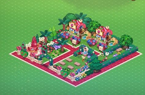 Cookie Run Kingdom Flower Shop, Cookie Run Kingdom Layout Aesthetic, Cookie Run Kingdom City Idea, Crk Designs, Cookie Run Kingdom Layout, Crk Ideas, Crk Layout, Kingdom Layout, Kingdom Design