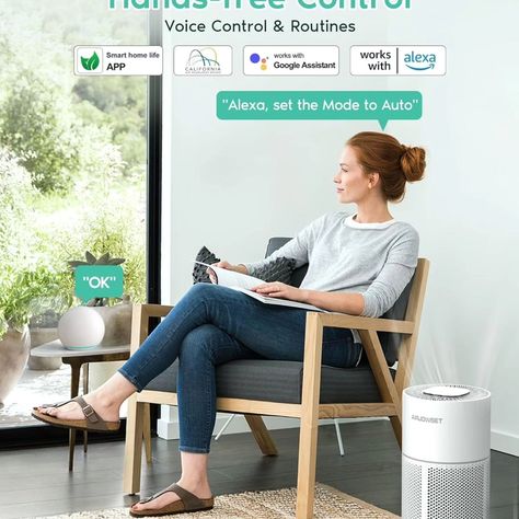 Smart Wi-Fi Air Purifier, AIRJOWSET H13 True HEPA Filter, Air Purifiers for Home Large Room Only $59 w Clip the Coupon and apply 25JWZRV5 🔥 Link to purchase is located in my bio/profile @lovegooddeals #amazondeals #amazonfinds #amazon #sale #hotdeals #promo #code Amazon Sale, Filter Air, Air Purifiers, Pet Odors, Life Words, Hepa Filter, Voice Control, Hot Deals, Air Purifier