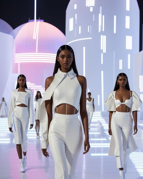 AI Fashion #future #fashion #aifashiondesign #aifashion #aiart #aiartwork #aiartist #futuristic Futuristic Minimalism Fashion, White Futuristic Outfit, Future Minimalism, Futuristic Fashion Women, Futuristic Photoshoot, Futuristic Elegance, Sneaky Link, Chic Summer Style, Fashion Future