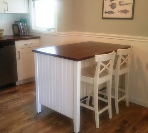 Salt Marsh Cottage: Ikea Kitchen Island Hack                                                                                                                                                                                 More Ikea Stenstorp Island Hack, Ikea Kitchen Island Hack, Ikea Island Hack, Ikea Stenstorp, Kitchen Island Hack, Ikea Island, Kitchen Work Tables, Ikea Kitchens, Portable Kitchen Island