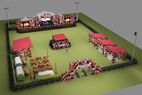 Soundsations Culboration on Behance Event Booth Design Outdoor, Event Layout Design, Photobooth Design, Event Booth Design, Festival Booth, Concert Stage Design, Event Layout, Outdoor Restaurant Design, Sport Food