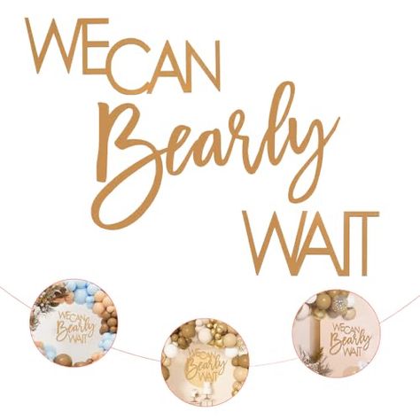 We Can Bearly Wait Sign, Teddy Bear Baby Shower Decorations, Decoration Backdrop, Baby Theme, We Can Bearly Wait, Bearly Wait, Baby Shower Decoration, Bear Theme, Teddy Bear Baby Shower