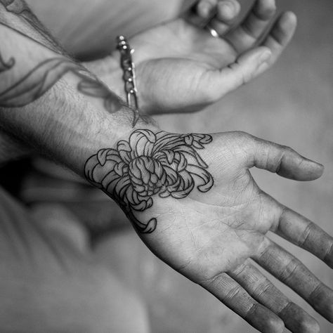 Chrysanthemum Tattoos, Inner Wrist Tattoos, Wrist Tattoos Words, Forever Tattoo, Chrysanthemum Tattoo, Ancient Tattoo, Explore Tattoo, Cool Arm Tattoos, Dope Tattoos For Women