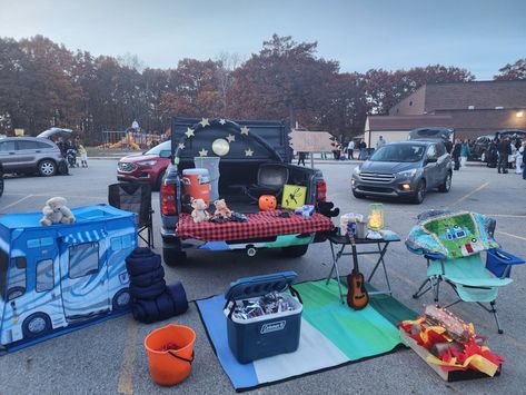 Trunk or treat with everything camping theme- bears, coolers, stars, guitar, fake fire burning, Sleeping bags, lanterns Camping Trunk Or Treat Ideas For Cars, Camping Theme Trunk Or Treat Ideas, Camp Trunk Or Treat, Truck Or Treat Camping Theme, Trunk Or Treat Ideas Camping Theme, Camp Theme Trunk Or Treat, Camping Themed Trunk Or Treat, Camping Trunk Or Treat Ideas, Camping Trunk Or Treat Theme