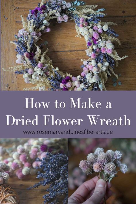 Using Dried Flowers, Dried Flowers Crafts, Dried Floral Wreaths, Diy Floral Wreath, Dried Flowers Diy, Make Your Own Wreath, Dried Flower Wreath, Dried Wreath, Pressed Flower Crafts