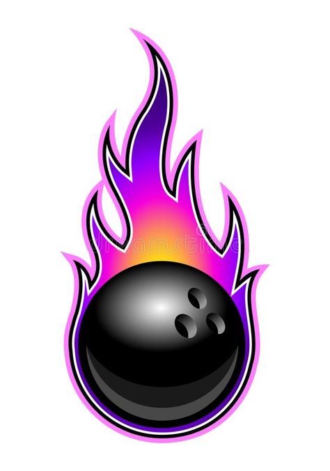 Bowling ball with flames vector illustration. Vector illustration of bowling ball with simple flames. Ideal for stickers, decals, sport logo design element and royalty free illustration Bowling Ball Drawing, Bowling Stickers, Bowling Illustration, Bowling Logo, Bowling Design, Bowling Ball Art, Mustang Art, Decoration Illustration, Sport Logo Design