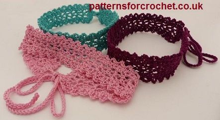 Free crochet pattern for choker necklace http://www.patternsforcrochet.co.uk/choker-usa.html #patternsforcrochet Choker Patterns, Crocheted Headbands, Patterns For Crochet, Crochet Choker, Crochet Necklace Pattern, Crochet Jewelry Patterns, Crochet Hair Accessories, Crochet Goodies, Crochet Collar