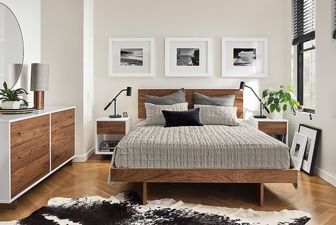 How to Mix Wood Tones in Your Home - Ideas & Advice - Room & Board Teenage Room Decor, Modern Kids Furniture, Bed Platform, How To Mix, Modern Bedroom Furniture, Contemporary Bed, Room Board, Master Bedrooms Decor, Rustic Bedroom