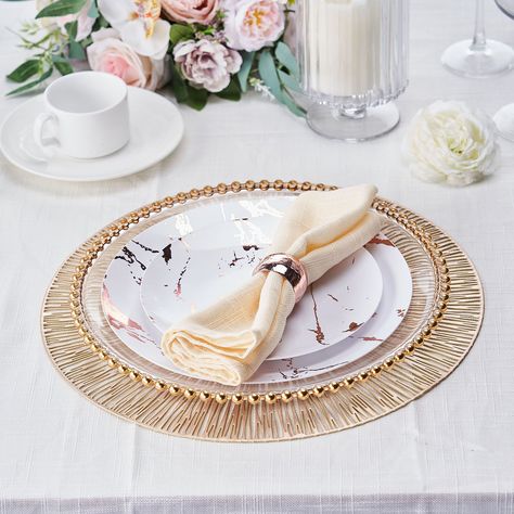 Gold flatware table setting