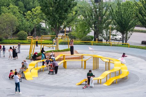 The Circles « Landscape Architecture Platform | Landezine Playgrounds Architecture, Plaza Design, Tower Apartment, Urban Playground, Urban Housing, Playground Design, Landscape Architecture Design, Urban Furniture, Inclusive Design