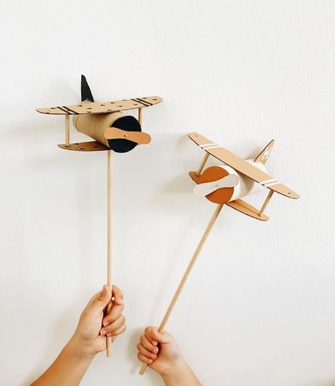 Cardboard airplane #craft Make Paper Plane, Toilet Paper Roll Crafts, Paper Roll Crafts, Crafty Kids, Make Paper, Magical Moments, Paper Plane, Easter Hair, Toilet Paper Roll