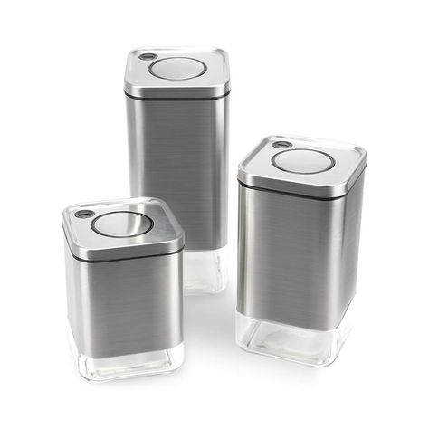 3-Piece Airtight Food Storage Containers Set -- Be sure to check out this awesome product.-It is an affiliate link to Amazon. Canister Sets For Kitchen, Coffee Storage Containers, Steel Storage Containers, Stainless Steel Food Containers, Sugar Storage, Coffee Container, Sugar Container, Coffee Storage, Food Storage Container Set