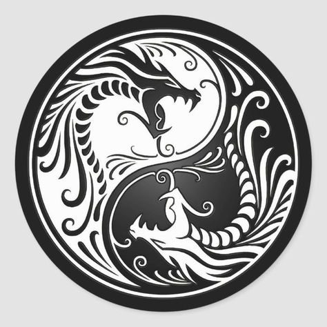 Dragon Yin Yang Tattoo, Dragon Yin Yang, Yin Yang Tattoo, Yang Tattoo, Ying Yang, Dragon Tattoo, Yin Yang, Tattoo Design, Handmade Gift