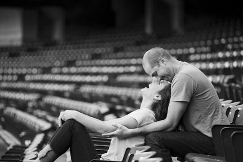 Baseball Engagement Photos, Engagement Photos Park, Baseball Engagement, Football Wedding, Baseball Stadium, Social Media Presence, Prom Photos, Engagement Pics, Building A Business