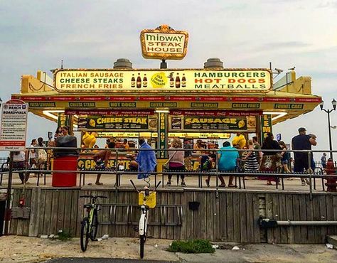 Vintage NJ on Instagram: “Midway Steak House is a Seaside Heights landmark. It’s been serving the boardwalk since 1980. . . . . #njhistory #seasideheights…” New Jersey Seaside Heights, Seaside Heights Nj, New Jersey Beaches, Seaside Heights, Fresh Lemonade, Steak House, Brain Rot, Jersey Girl, Jersey Shore