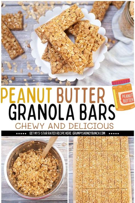 Homemade Peanut Butter Granola Bars, Peanut Butter Granola Bar Recipe, Easy Homemade Granola Bars, Chewy Granola Bars Homemade, Peanut Butter Granola Bars, Homemade Granola Bars Healthy, Easy Granola Bars, Granola Bars Recipe, Chocolate Granola Bars