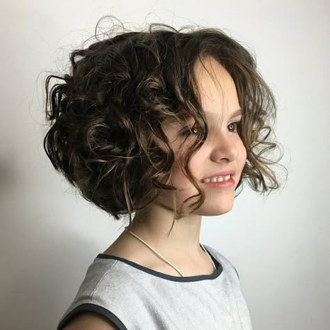 80 Short Haircuts for Little Girls That'll Never Go Out Of Style Short Curly Haircuts For Girls Kids, Girls Short Curly Haircuts Kids, Girls Curly Haircut, Bob Haircut For Girls, Kids Curly Hairstyles, Girls Short Haircuts, Cute Short Haircuts, Angled Bob, Girl Haircut