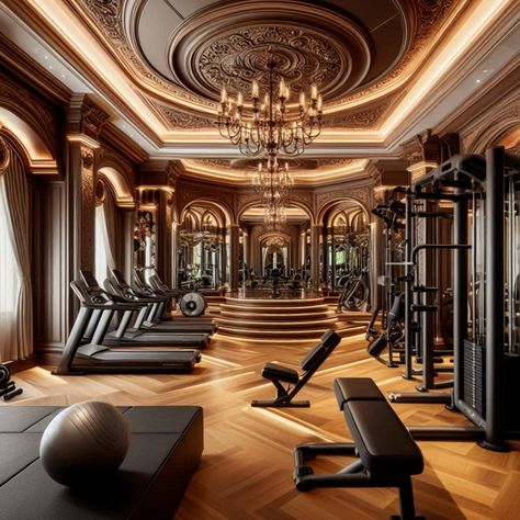 Create the ultimate luxury home gym with advanced fitness machines and an elegant interior. Perfect for the discerning fitness enthusiast! #LuxuryLifestyle #HomeFitness #SophisticatedDesign #WorkoutMotivation #FitHome Home Gym Design Luxury, Luxury Home Gym, Luxury Gym, Unique Workouts, Gym Interior, Home Gym Design, Power Rack, Gym Design, Mansions Luxury