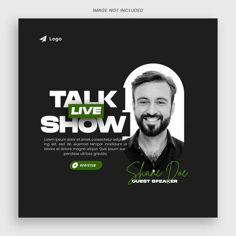 Talk show social media post design psd t... | Premium Psd #Freepik #psd #modern #conference #creative #seminar Talk Show Poster Design Ideas, Graphic Designer Post Ideas, Conference Social Media Post, Quotes Design Ideas Social Media, Modern Social Media Post, Quote Social Media Design, Podcast Social Media Design, Talk Show Poster Design, Creative Post Design Ideas