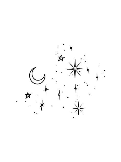 Sky Full Of Stars Tattoo, Rain Tattoo, Tattoo Espalda, Night Tattoo, Full Moon Tattoo, Stars Tattoo, Star Rain, Cloud Tattoo, Sky Full Of Stars