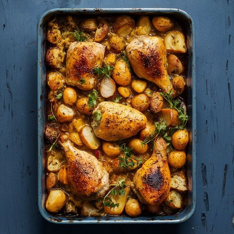 Cooking up Joy - Made with love: Golden Chicken and Potato Tray Bake Chicken Carrot Potato Bake, Baked Chicken Potatoes And Carrots, Chicken Potato And Carrots Baked, Chicken And Potato Tray Bake, Chicken Potato Carrot Sheet Pan, Chicken And Potato, Golden Chicken, Food Pic, Tray Bake