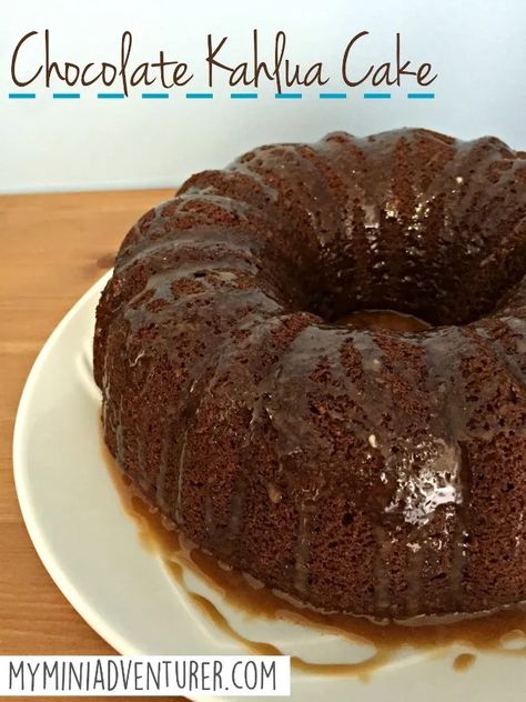 Chocolate Kahlua Cake Recipe - My Mini Adventurer Cakes With Liquor, Kahlua Balls, Kahlua Cake Recipe, Kahlua Chocolate Cake, Olive Oil Bundt Cake, Mexican Chocolate Cake, Booze Cake, Festive Cakes, Small Recipes