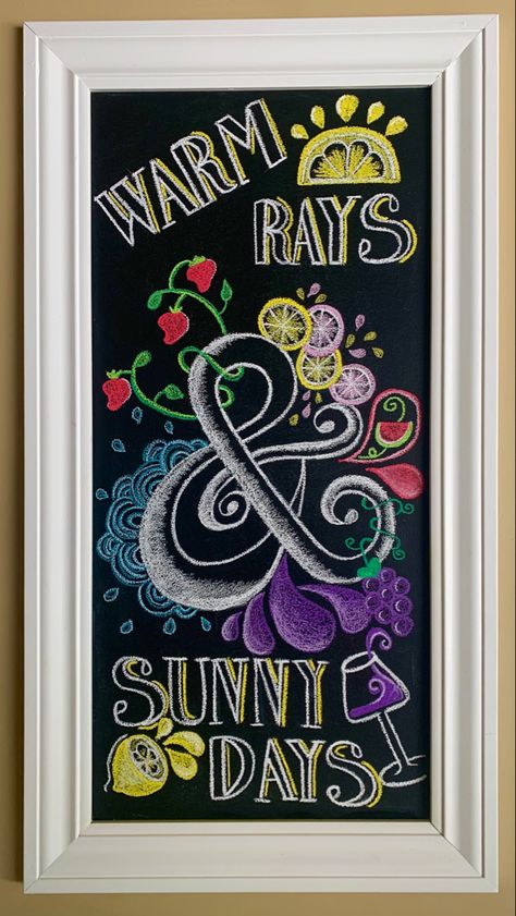 Happy Summer Chalkboard Art, Summer Dry Erase Board Art, Spring Dry Erase Board Art, Restaurant Chalkboard Ideas Summer, Summer Chalk Art Chalkboard Ideas, Summer Time Chalkboard Art, Cute Summer Chalkboard Ideas, Starbucks Summer Chalkboard Art, Summer White Board Ideas