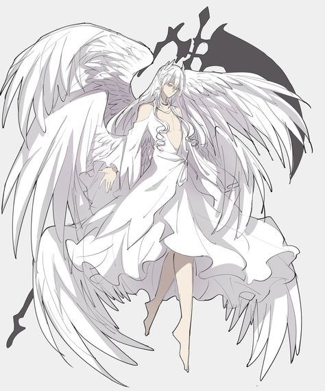 Character With White Hair, Character Pfp, Angel Drawing, Ange Demon, Wings Art, Seraph Of The End, Fantasy Creatures Art, Adjustable Jewelry, Mythical Creatures Art